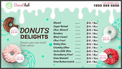 donut shop digital signage template