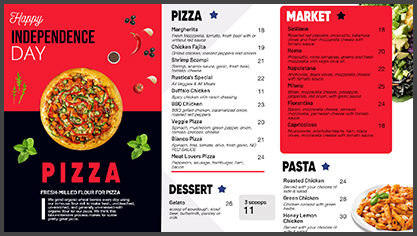 pizza special menu design