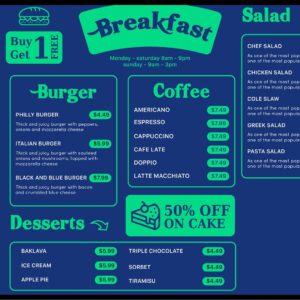 breakfast menu board templates