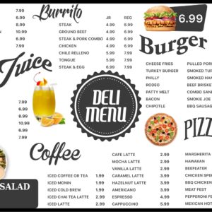 cafe outlet menu template