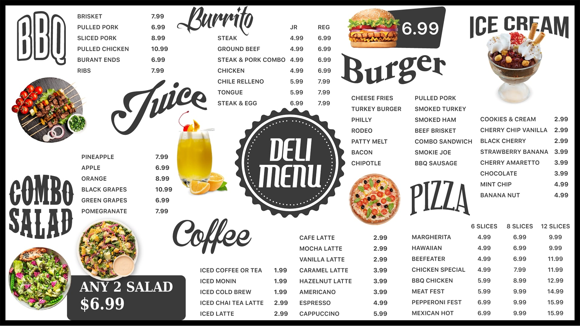 cafe outlet menu template