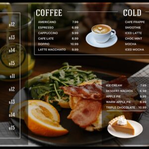 cafe shop menu design idea
