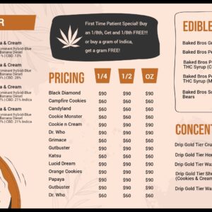 cannabis flower store menu boards