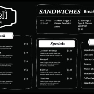 chalkboard deli tv menu