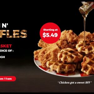 chicken and waffle tv screen menu