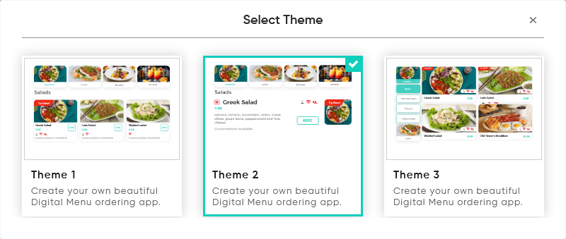 choose your menu layout