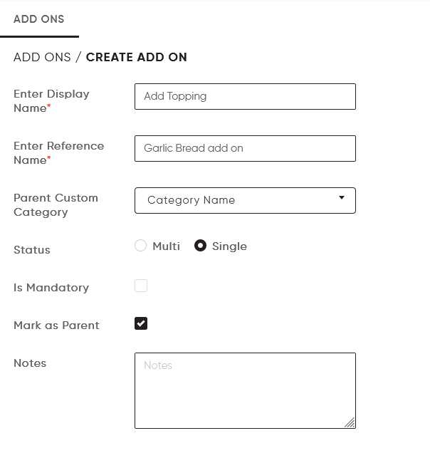 configure your item addon