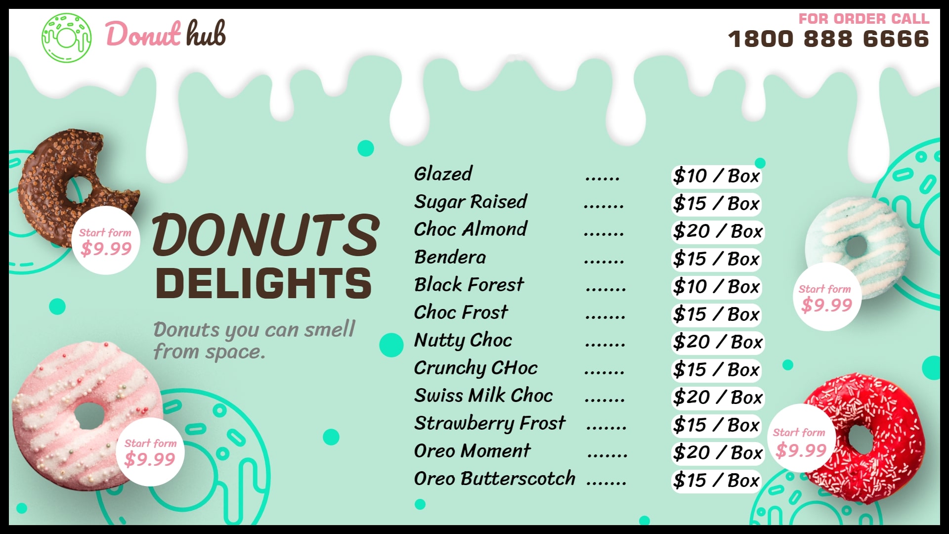 donuts delight menu boards