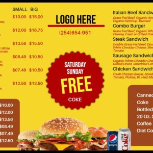 free burger combo offer templates