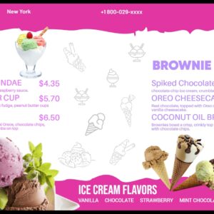 free ice cream menu design template