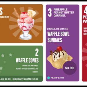 ice cream combo menu boards