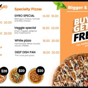 offer promotion pizza menu