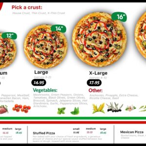 pizza menu boards