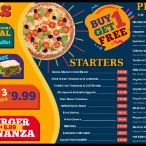 pizza offer menu boards