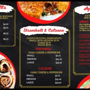 pizza role menu design