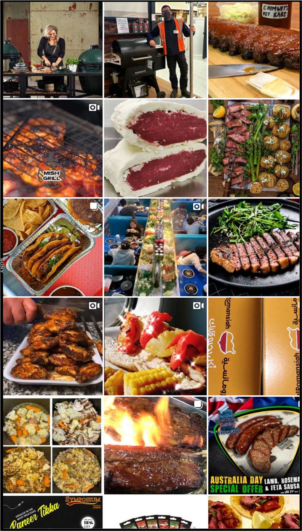 instagram wall on bbq restaurant