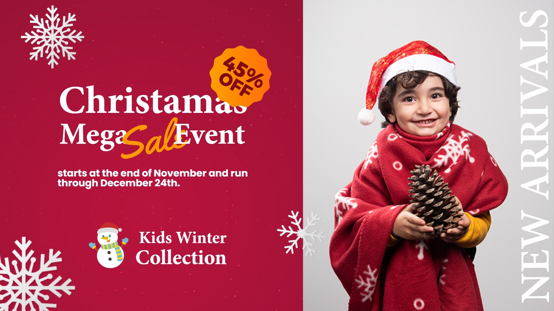 kids retail shop christmas offer template