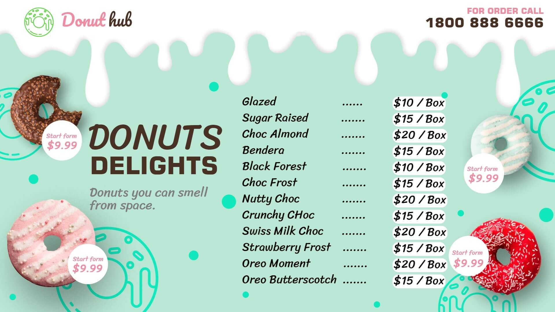 donuts delight offer tv screen menu