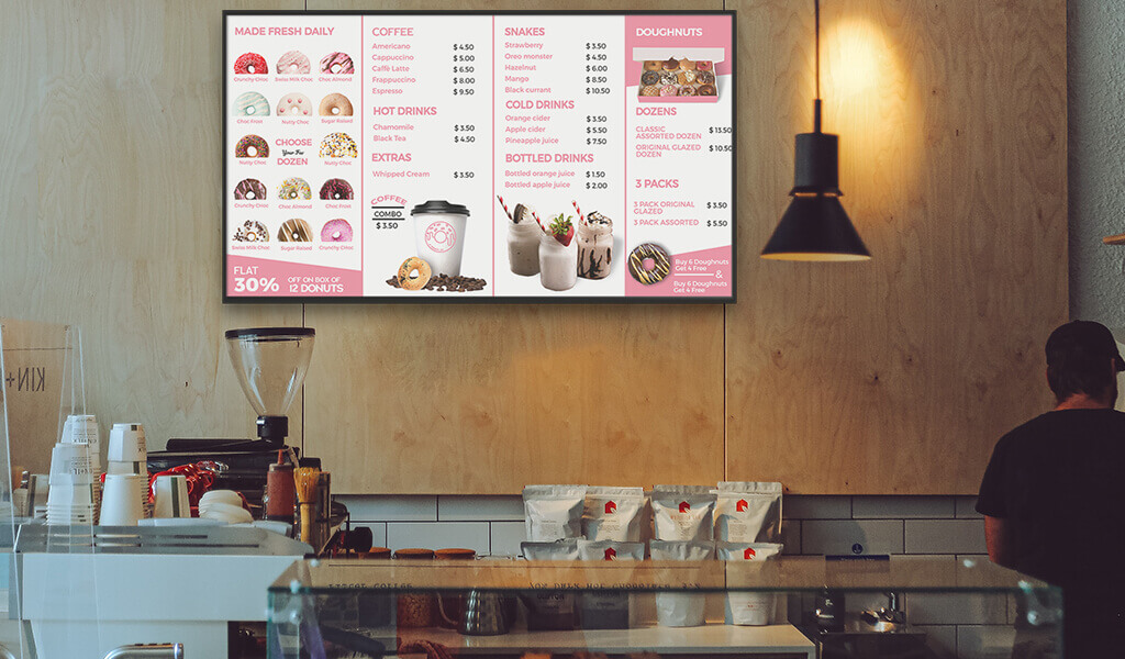 donuts digital menu boards