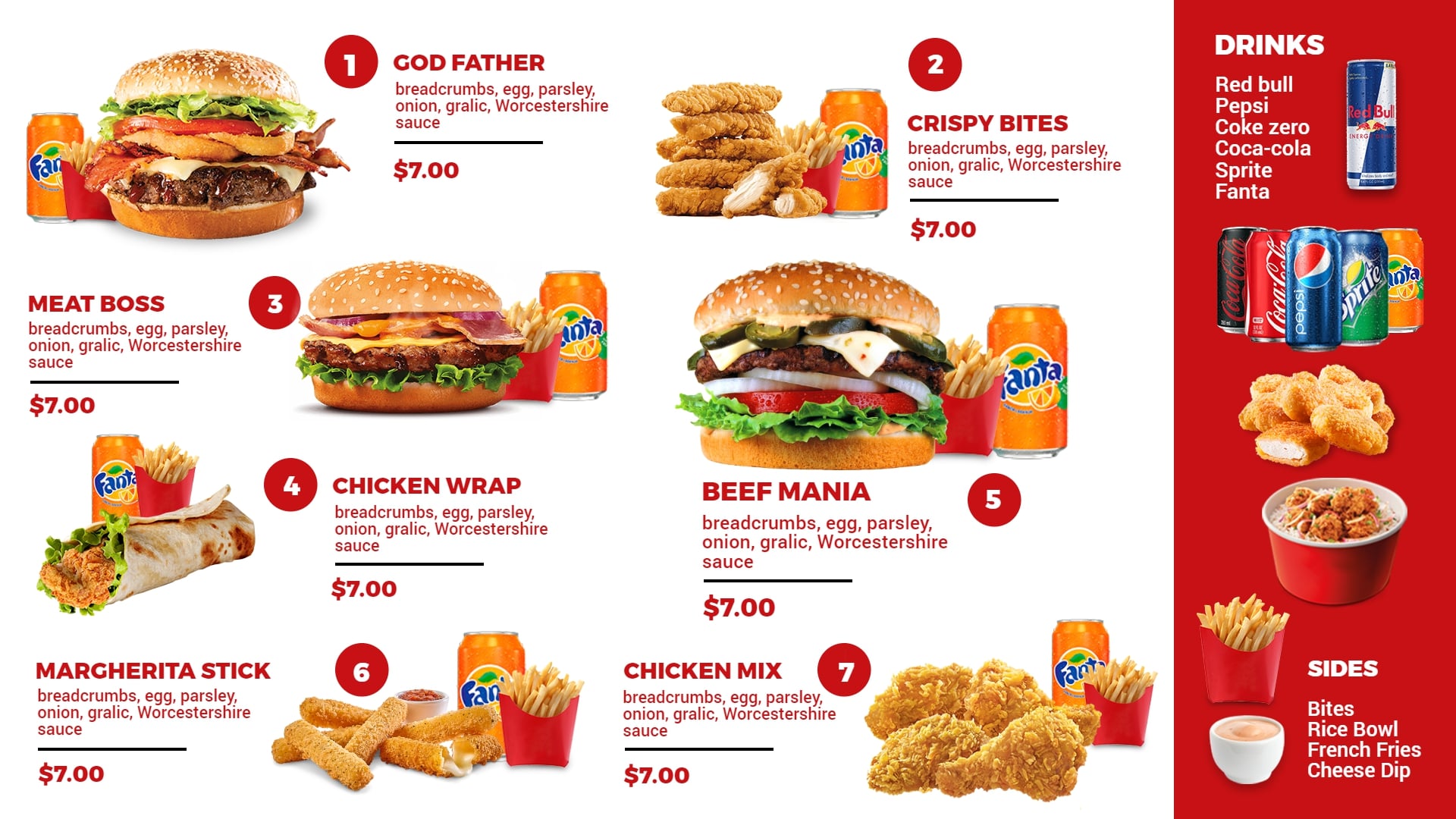 burger menu display