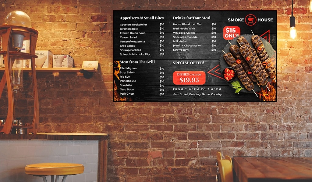 restaurant using bbq menu boards