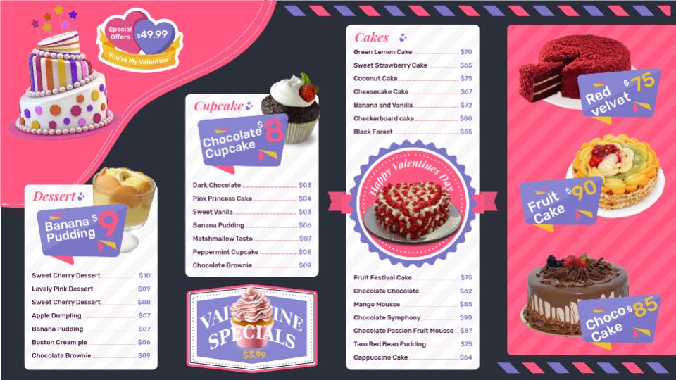 cake special offer promotion menu