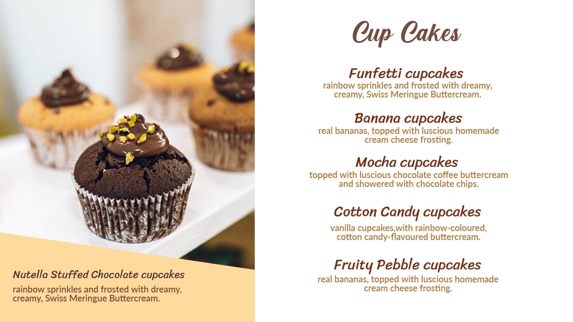 dessert cup cake menu boards