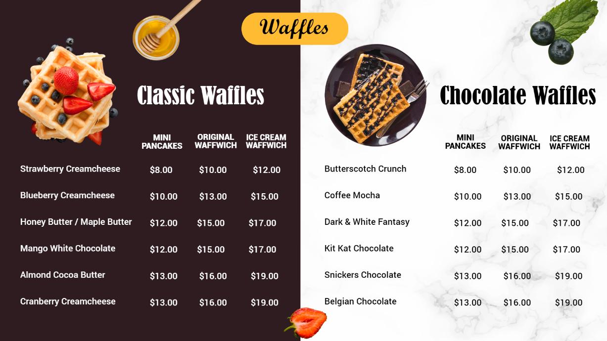 waffle tv screen menu