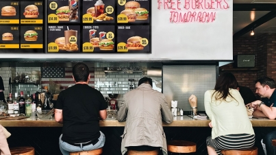 burger digital menu boards display screen