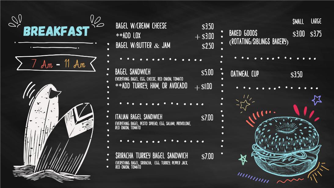 chalkboard digital burger menu