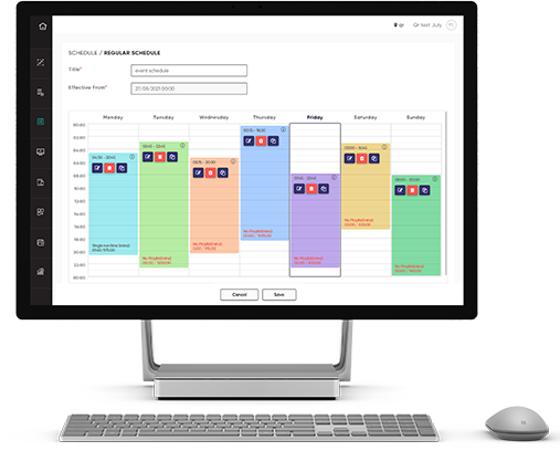 digital menu board scheduling feature