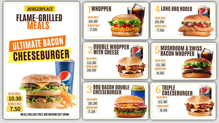ultimate cheese burger menu template