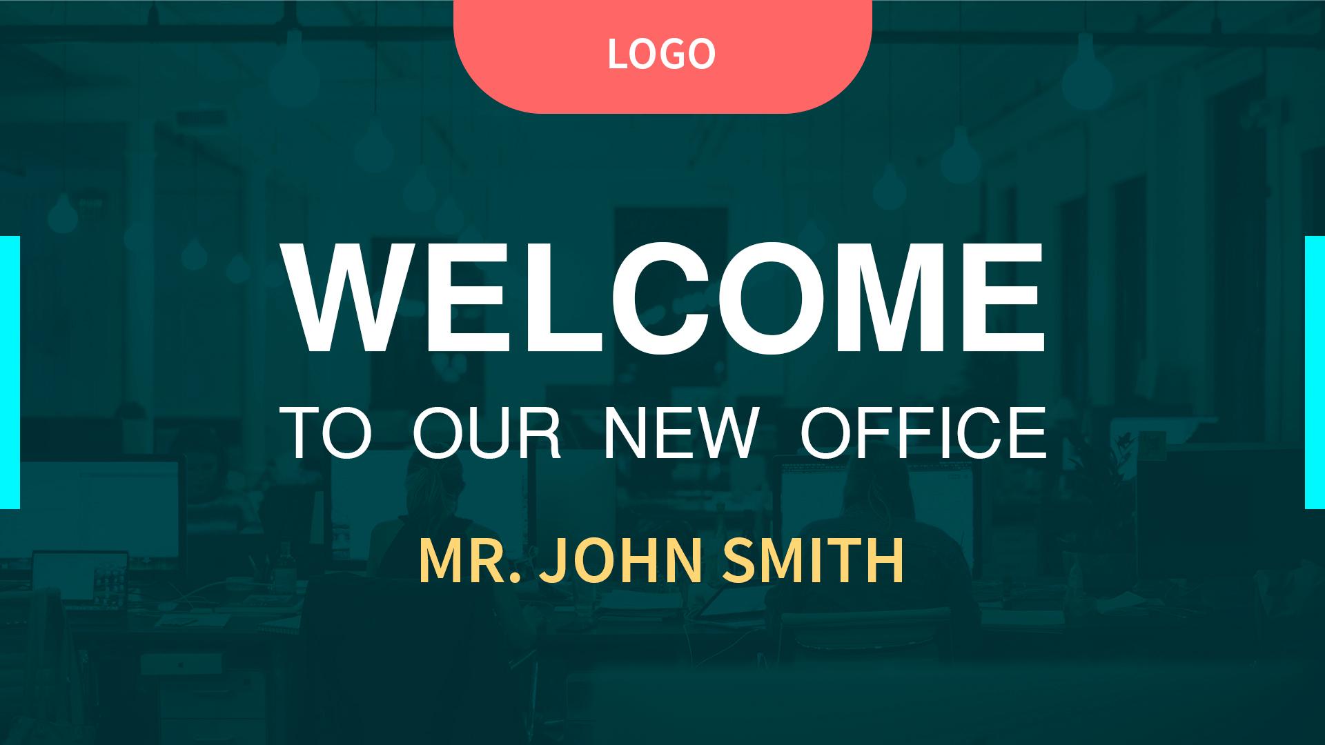 welcome to our new office signage template