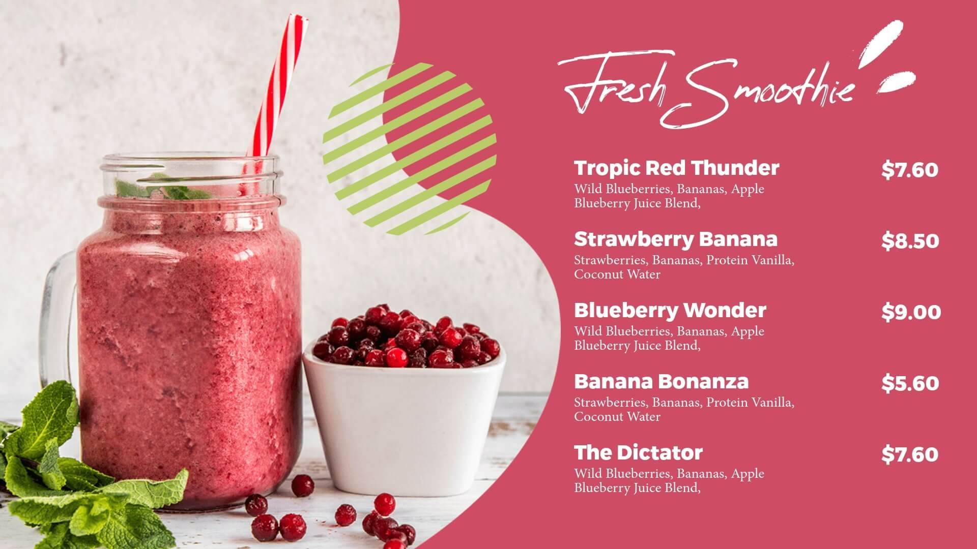 smoothie digital menu boards