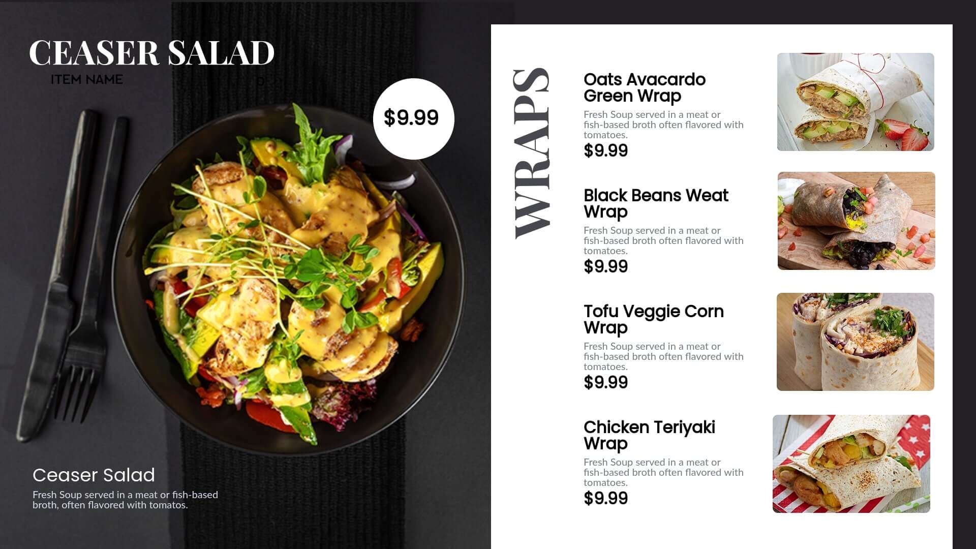 wraps digital menu boards